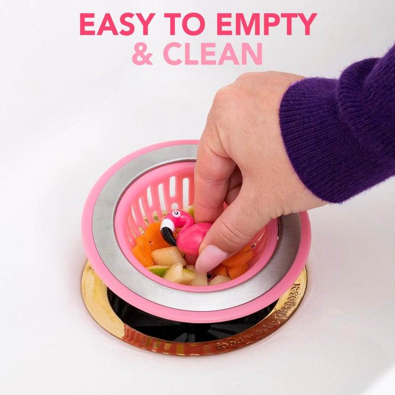 Joie Flamingo Kitchen Sink Strainer Basket, Fits All Standard Sinks, Stainless Steel, Cute Garbage Disposal Drain Cover, 4.5-Inch, Pink Flamingo - Image 4